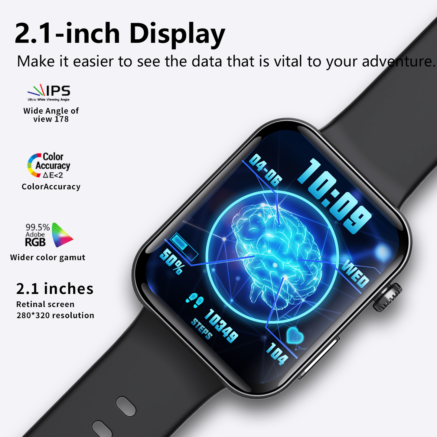 ECG smart watch with blood pressure, body temperature, blood glucose, heart rate, blood oxygen monitor