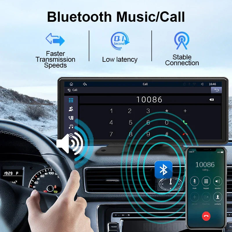 Wireless Apple CarPlay & Android Auto Car Screen Display with Voice Control | 10.26”