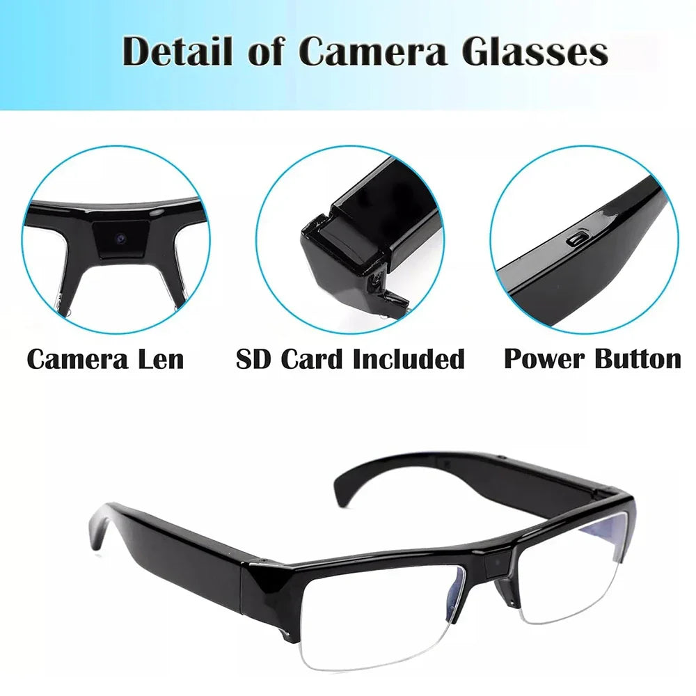 1080P HD Camera Glasses | Wearable Video Recording Smart Glasses with Audio DVR