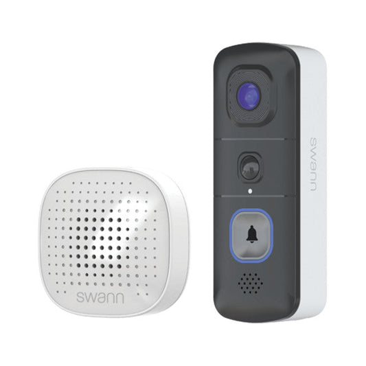 Swann Evo Smart Wireless Video Doorbell | 1080p HD | 140° View | 5200mAh Battery | Two-Way Audio | IP56