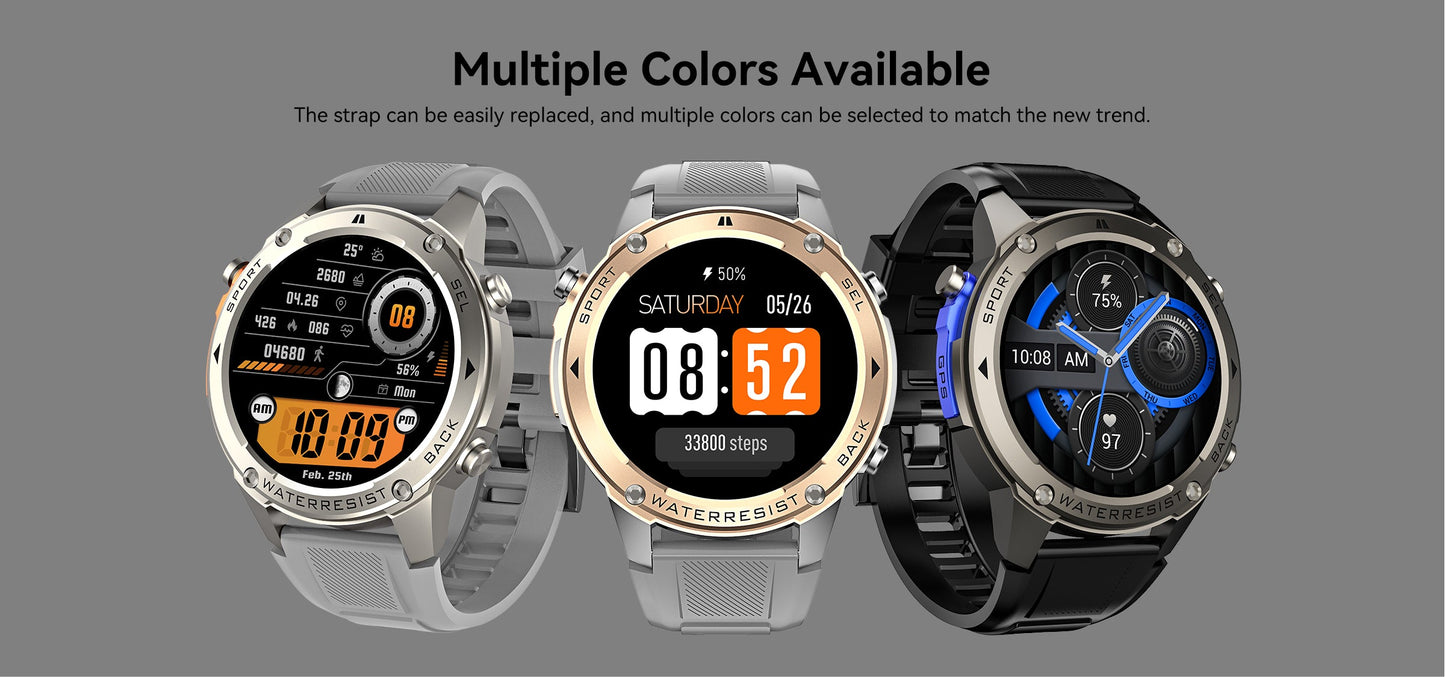 Bardman TrainorX Smartwatch | 1.43" AMOLED | Dual-Freq GPS | 170+ Sports | 5ATM | 30-Day Battery | Orange