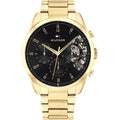 Tommy Hilfiger TH1710447 Men's Watch | 44mm | Gold Ionic Plated | Black Dial | Multifunction | 50M W