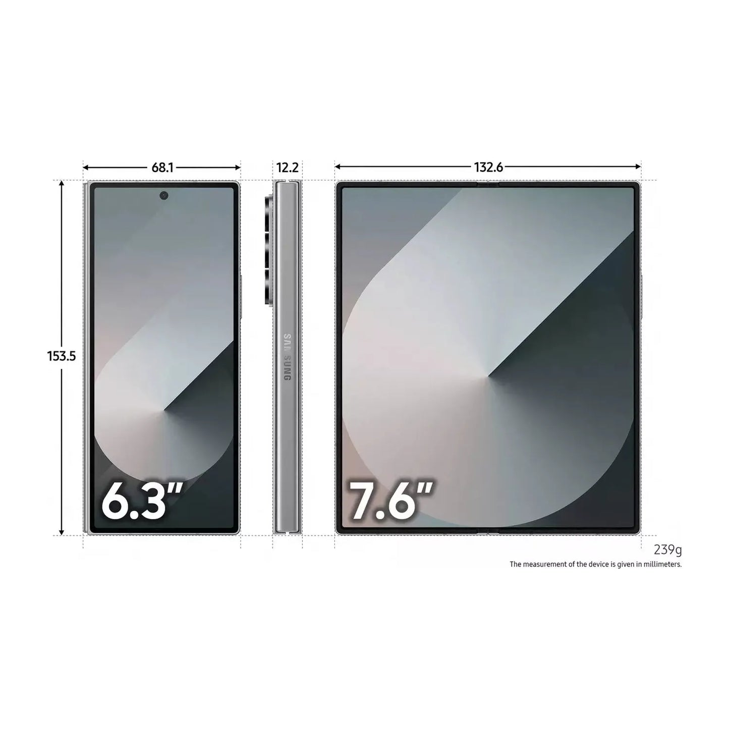 Samsung Galaxy Z Fold 6 5G 256GB Foldable Smartphone | 7.6” Dynamic AMOLED 2X AI Phone Unlocked