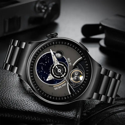 Smartwatch for Men – Big Display, Call Function, Fitness Tracker & Custom Watch Faces (Black)