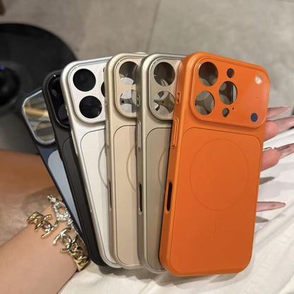 Magnetic MagSafe Compatible Phone Case | Frosted Glass Armor Cover for iPhone 13–17 Series Pro Max