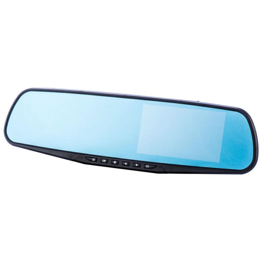 Co-Pilot CPDVR3 Dual Dash Cam Rear View Mirror | 1080p Front & 720p Rear | 4.3" Screen | G-Sensor | Night Vision