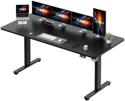 Electric Standing Desk 120 x 60cm Height Adjustable Sit Stand Desk | Memory Smart Panel | Ergonomic Home Office Desk White