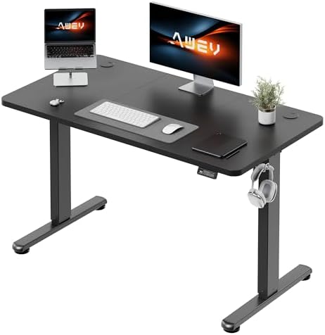 Electric Standing Desk 120 x 60cm Height Adjustable Sit Stand Desk | Memory Smart Panel | Ergonomic Home Office Desk White