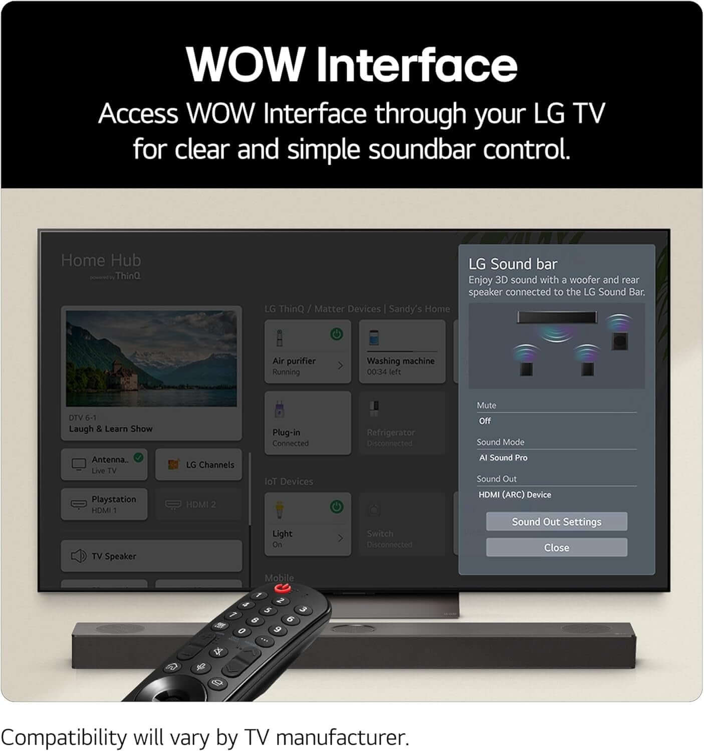 LG USC9S SOUNDBAR HOME CINEMA 3.1.3 WIRELESS SUBWOOFER 4K DOLBY ATMOS RRP £999