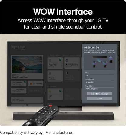 LG USC9S SOUNDBAR HOME CINEMA 3.1.3 WIRELESS SUBWOOFER 4K DOLBY ATMOS RRP £999