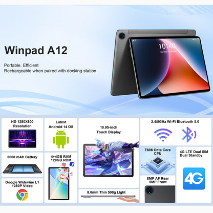 10-Inch Business Tablet PC – Elegant Lightweight Design with Bluetooth, GPS & Optional Keyboard Case
