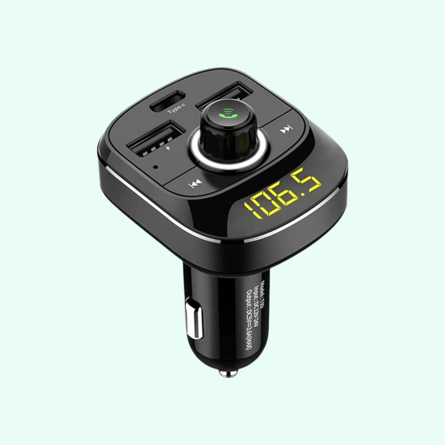 Budi Bluetooth FM Transmitter – Model CCT06B | Hands-Free & Music