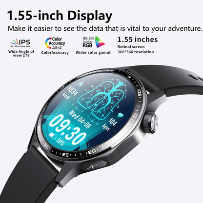 Advanced Health Monitoring Smartwatch – ECG, SpO2, 24/7 Heart Rate, Sleep & Stress Tracking