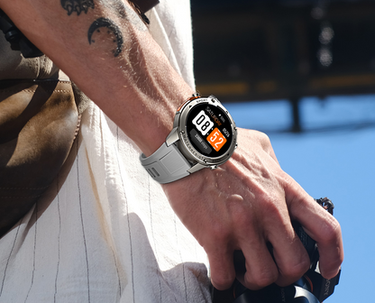 Bardman SmartX Smartwatch | AMOLED Display, GPS, Dual Frequency & 180+ Sports Modes | Military-Grade | Silver