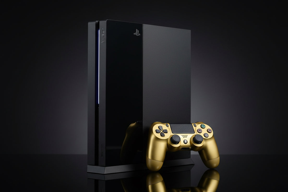 Sony PlayStation 4 500GB Console Bundle | Original Phat Model | Gold DualShock 4 | Used – Good to Very Good