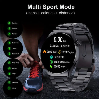 Smartwatch for Men – Big Display, Call Function, Fitness Tracker & Custom Watch Faces (Black)