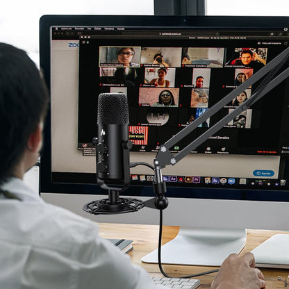 Maono USB-C Desktop Condenser Cardioid Omnidirectional Microphone with Headphone Jack