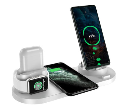 6-in-1 Wireless Charging Station – Fast Charger for iPhone, Apple Watch & Multiple Devices