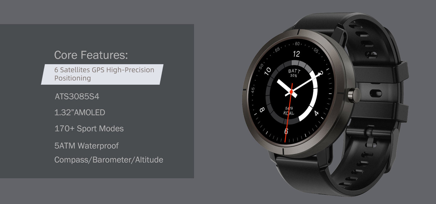 Bardman SmartX Smartwatch | AMOLED Display, GPS, Dual Frequency & 180+ Sports Modes | Military-Grade