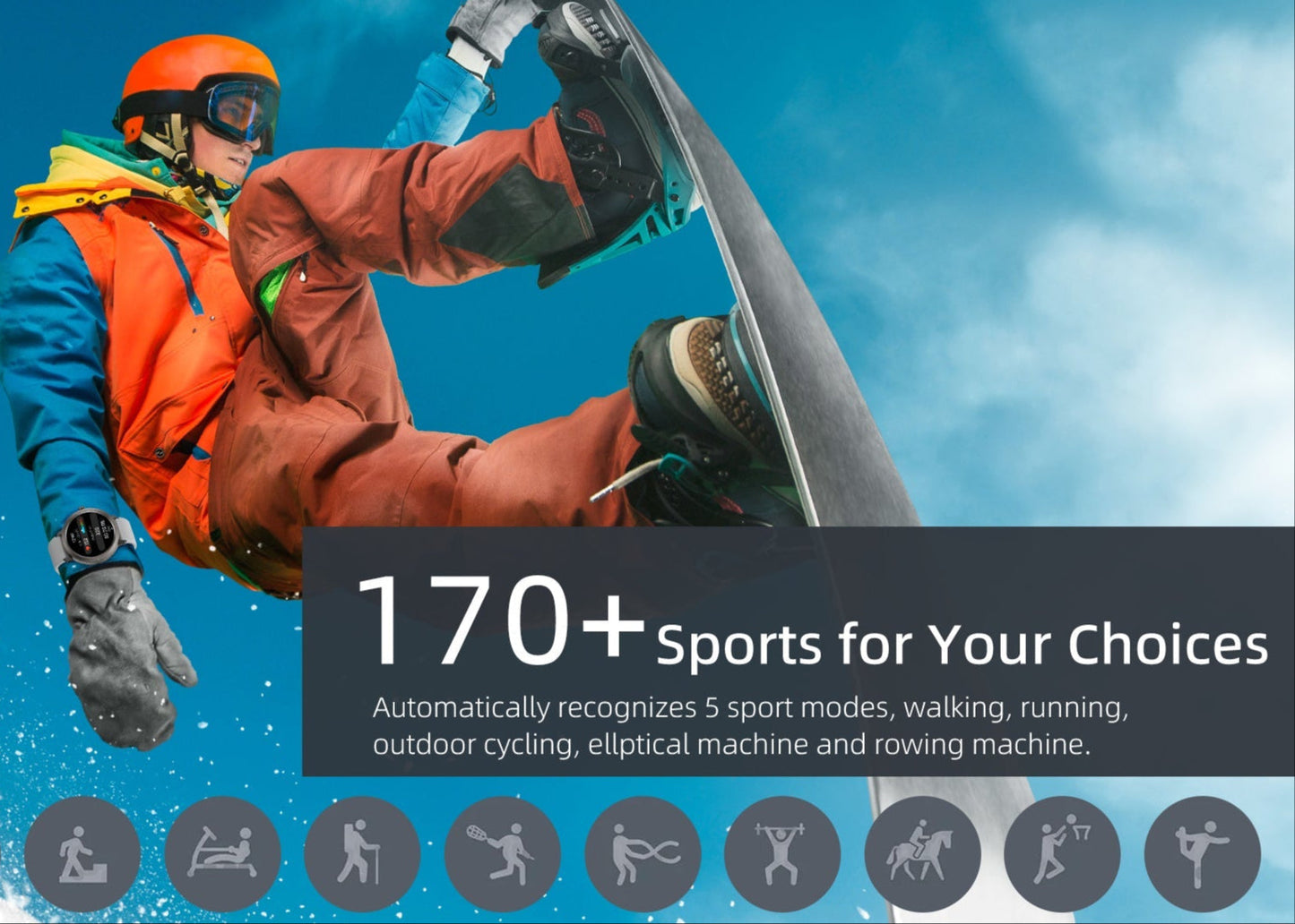 TrainorX GPS AMOLED Smartwatch – 170+ Sports Modes, Dual GPS, 5ATM Waterproof & Health Tracking