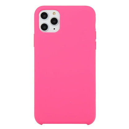 For iPhone 11 Solid Color Solid Silicone  Shockproof Case (Hibiscus Pink), For iPhone 11 Pro Max