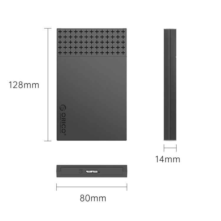 ORICO ORICO-2526U3-V1 2.5 inch USB 3.0 Micro-B Hard Drive Enclosure External Storage Case(Black)
