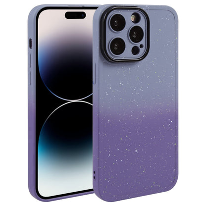 Gradient Starry Silicone Phone Case with Lens Film, For iPhone 15 Plus, For iPhone 14 Pro, For iPhone 15, For iPhone 14 Pro Max