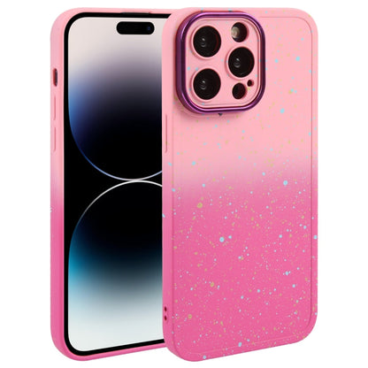 Gradient Starry Silicone Phone Case with Lens Film, For iPhone 15 Plus, For iPhone 14 Pro, For iPhone 15, For iPhone 14 Pro Max