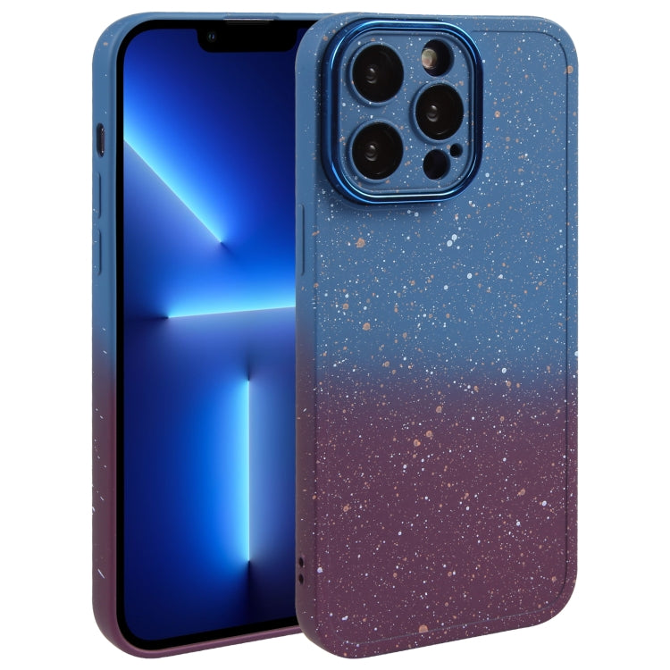 Gradient Starry Silicone Phone Case with Lens Film, For iPhone 13 Pro Max, For iPhone 13 Pro, For iPhone 13, For iPhone 12