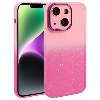 Gradient Starry Silicone Phone Case with Lens Film, For iPhone 15 Plus, For iPhone 14 Pro, For iPhone 15, For iPhone 14 Pro Max
