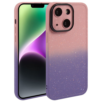 Gradient Starry Silicone Phone Case with Lens Film, For iPhone 15 Plus, For iPhone 14 Pro, For iPhone 15, For iPhone 14 Pro Max