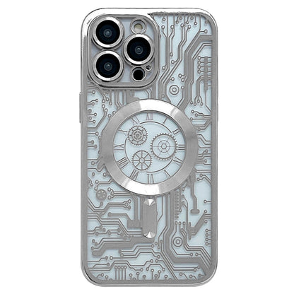 Electroplated Circuit Board Pattern MagSafe Phone Case, For iPhone 12 Pro, For iPhone 11 Pro Max, For iPhone 11