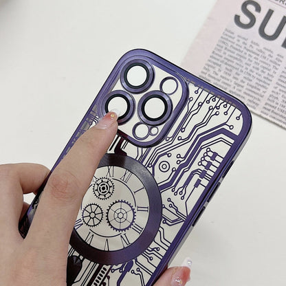 Electroplated Circuit Board Pattern MagSafe Phone Case, For iPhone 12 Pro, For iPhone 11 Pro Max, For iPhone 11