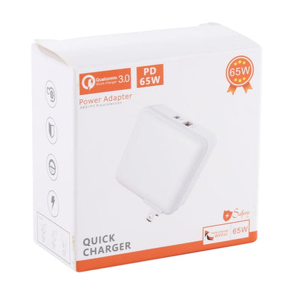 PD65W-A6 PD 65W 90 Degrees Foldable Pin Portable Multi-function USB Quick Charger, US Plug