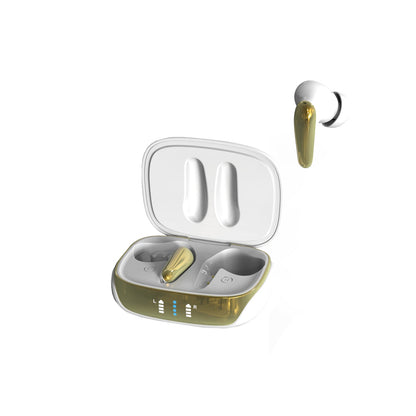 Active Noise Cancelling Friendie AIR Focus ANC Earbuds – Pearl White and Gold (In Ear Wireless Headphones)