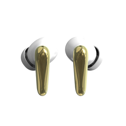 Active Noise Cancelling Friendie AIR Focus ANC Earbuds – Pearl White and Gold (In Ear Wireless Headphones)