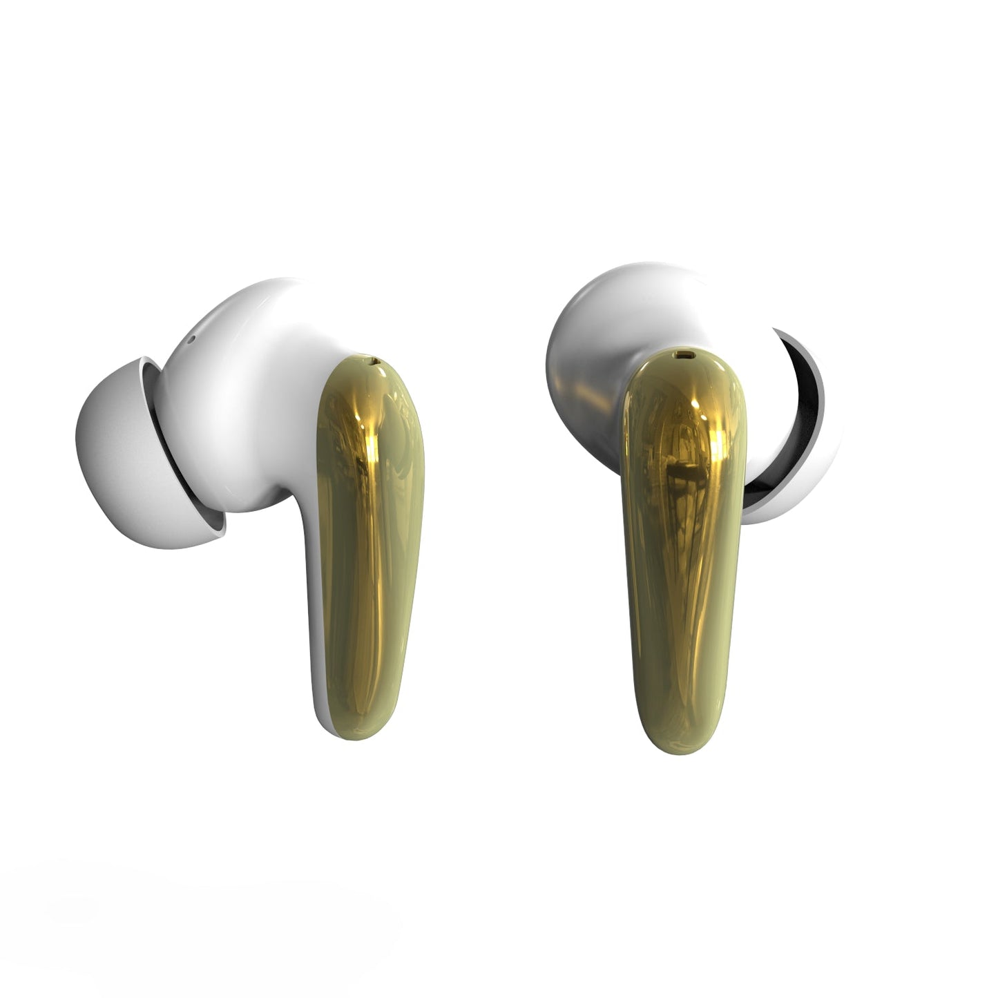 Active Noise Cancelling Friendie AIR Focus ANC Earbuds – Pearl White and Gold (In Ear Wireless Headphones)