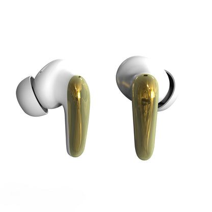 Active Noise Cancelling Friendie AIR Focus ANC Earbuds – Pearl White and Gold (In Ear Wireless Headphones)