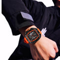 Chrono Prestige Quartz Luxury Watch | Auto Date | Water Resistant | Vintage Minimalist Design | Orange