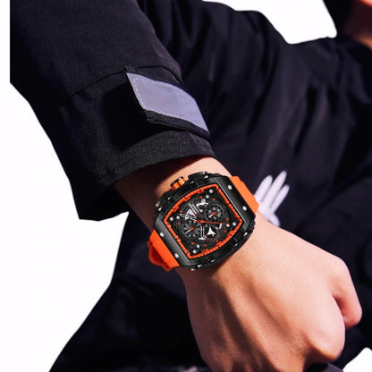 Chrono Prestige Quartz Luxury Watch | Auto Date | Water Resistant | Vintage Minimalist Design | Orange