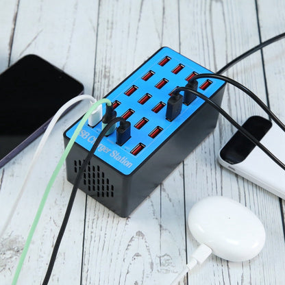 WLX-A5+ 100W 20 USB Ports Charger Station Automatically Assigned Smart Charger with Power LED Indicator, EU Plug, WLX-A5+ UK Plug, WLX-A5+ US Plug