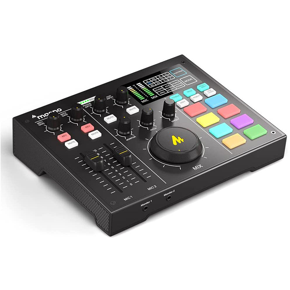 Maono MAONOCASTER AU-AM100 Portable Podcast Console | 4-Channel Mixer | Live FX | 5000mAh Battery