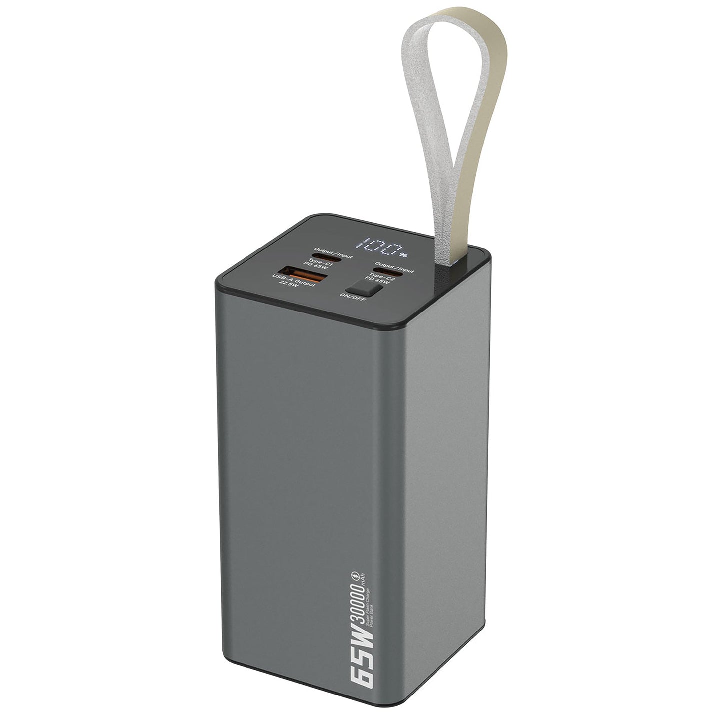 Maplin 30,000mAh Power Bank | 65W PD Fast Charging | USB-C & USB-A | LED Display