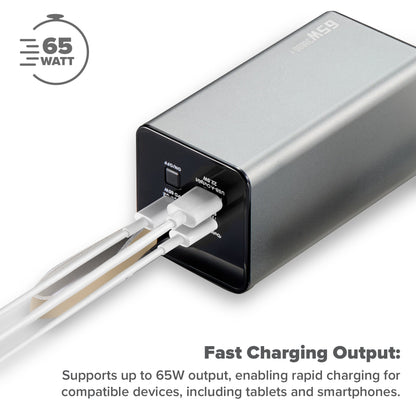 Maplin 30,000mAh Power Bank | 65W PD Fast Charging | USB-C & USB-A | LED Display