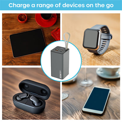 Maplin 30,000mAh Power Bank | 65W PD Fast Charging | USB-C & USB-A | LED Display