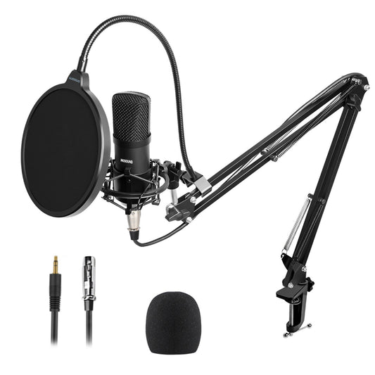 ProSound XLR Microphone with Boom Arm Kit | Cardioid Dynamic | Podcast Streaming | Shock Mount & Pop Filter