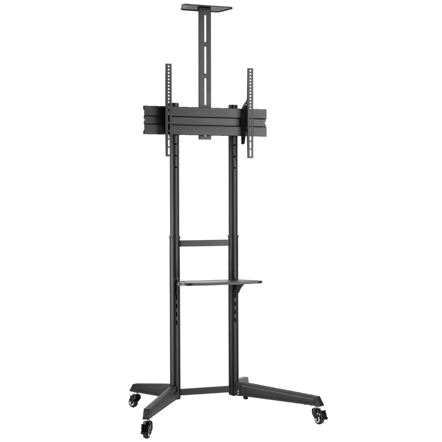 ProperAV Mobile TV Trolley Stand with Wheels for 37"–70" Screens | Adjustable VESA TV Cart 50kg