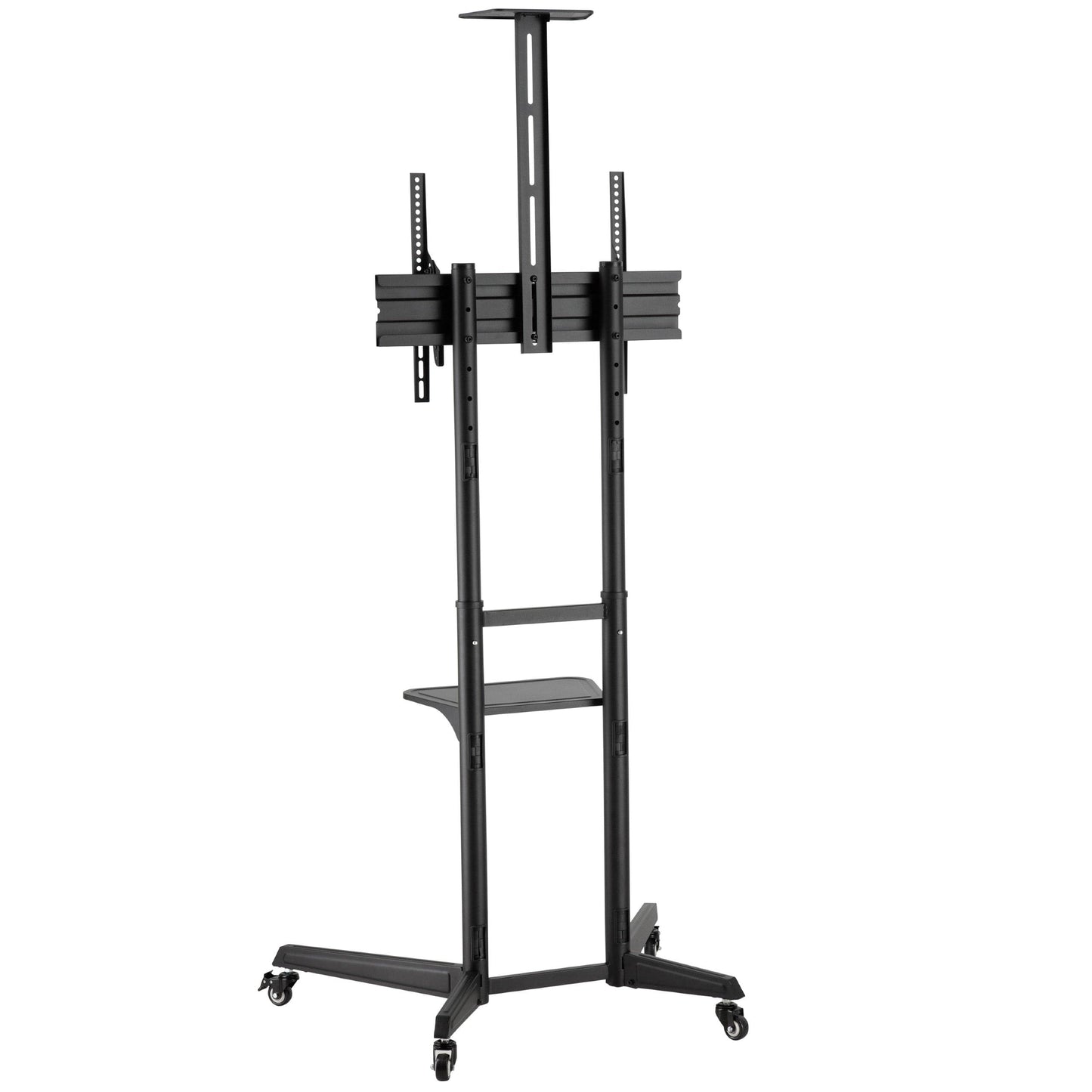 ProperAV Mobile TV Trolley Stand with Wheels for 37"–70" Screens | Adjustable VESA TV Cart 50kg
