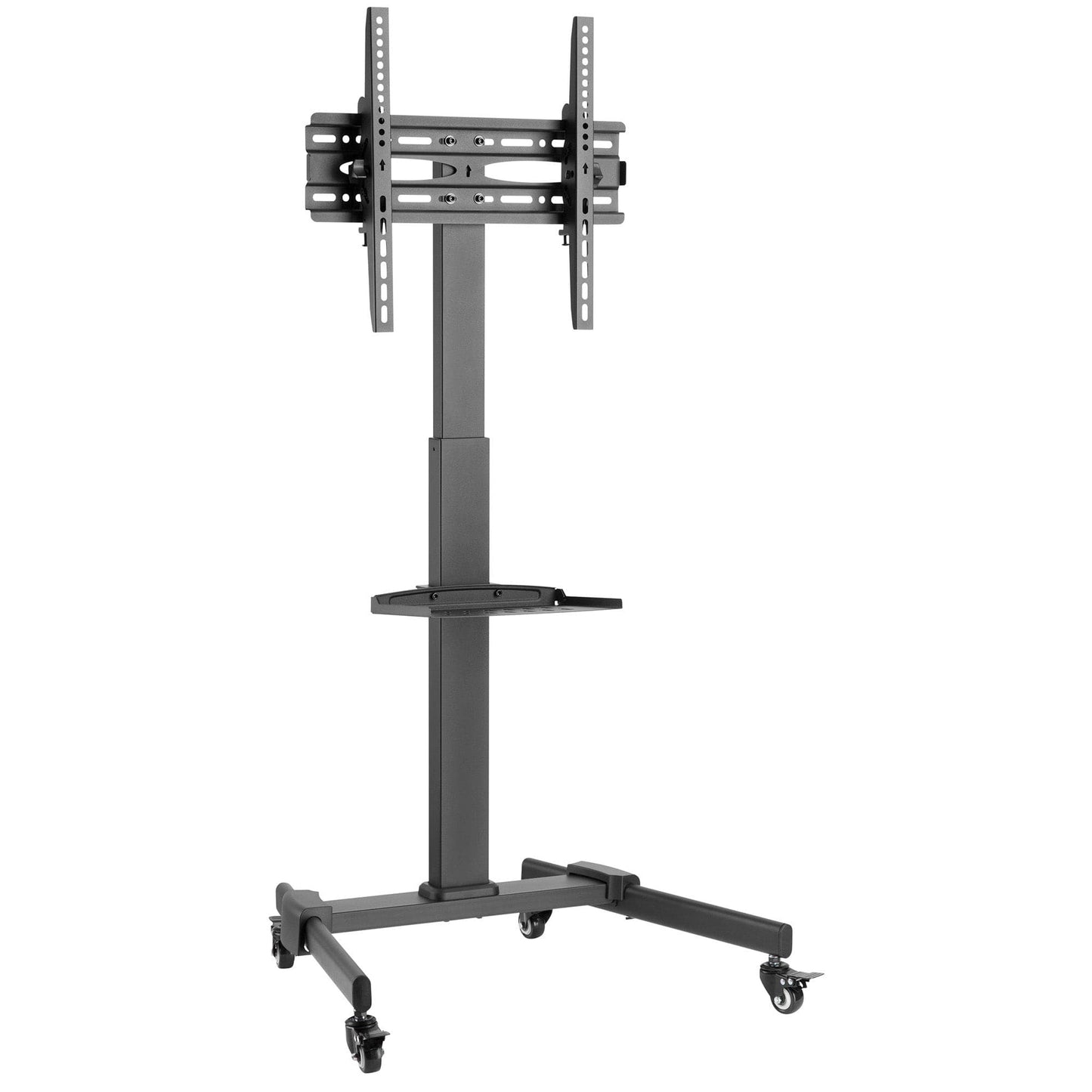 ProperAV Mobile TV Trolley Stand with Wheels for 32"–55" Screens | Adjustable Height VESA TV Cart