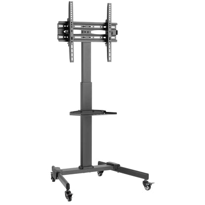 ProperAV Mobile TV Trolley Stand with Wheels for 32"–55" Screens | Adjustable Height VESA TV Cart